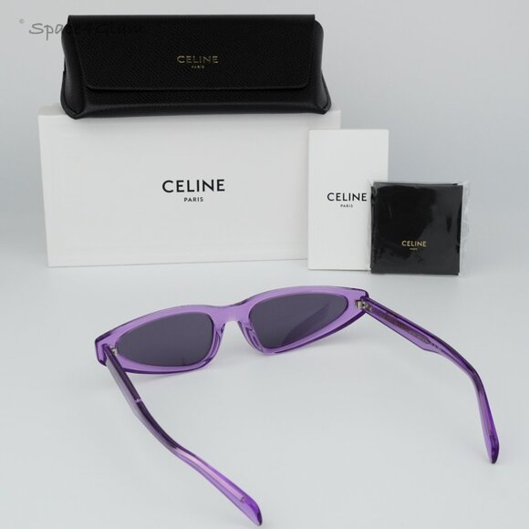BRAND NEW Celine CL40231I 81Y Transparent Violet Geometric Unisex Sunglasses - Picture 7 of 9
